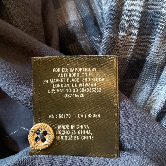 Anthropologie plaid kerchief dress with open weave lace design - Picture 12 of 12